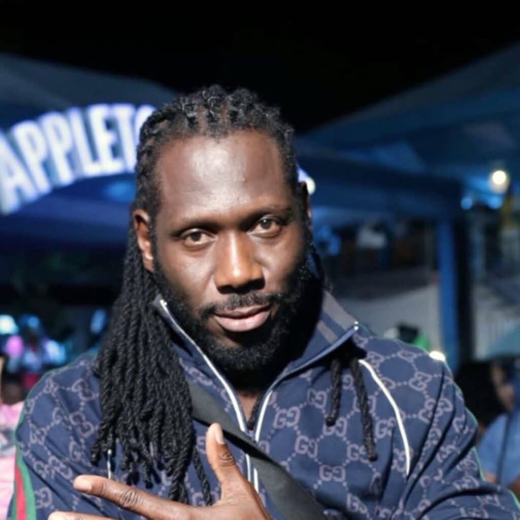 Skatta Burrell, Jamaican producer of the Coolie Dance riddim, at an event