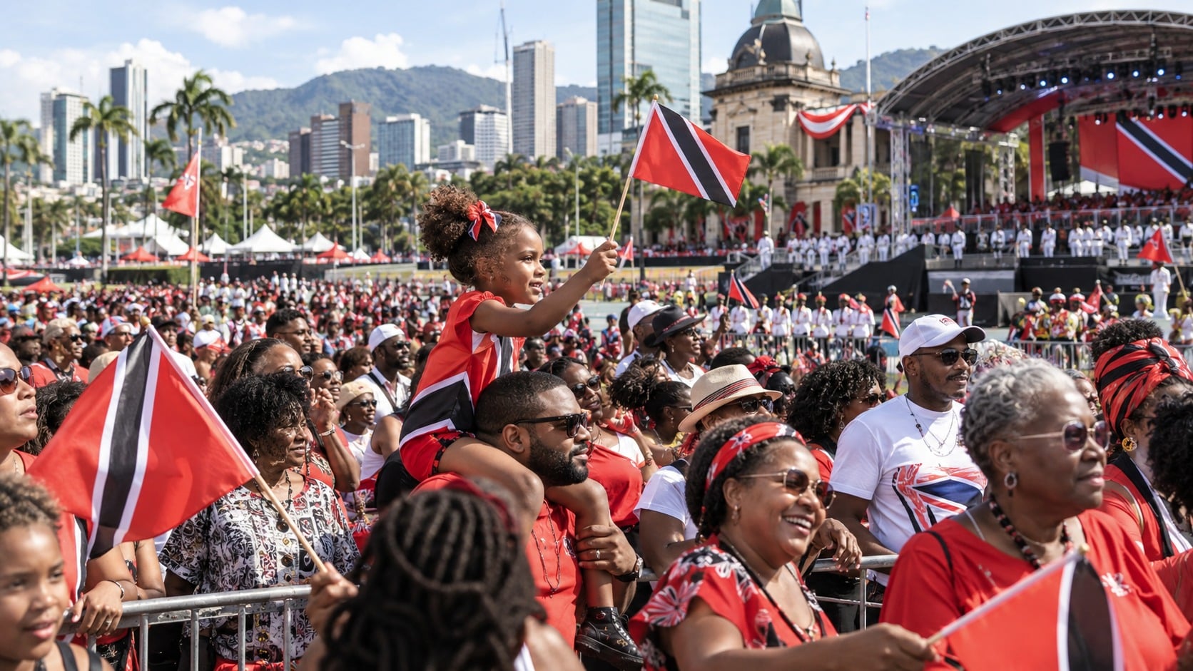 aFoule célébrant le jour de la République à Port of Spain, Trinidad & Tobago